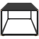 Tavolino da Salotto Nero con Vetro Nero 100x50x35 cm