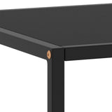 Tavolino da Salotto Nero con Vetro Nero 100x50x35 cm