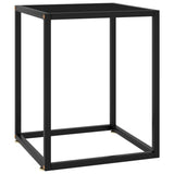 Tavolino da Salotto Nero con Vetro Nero 40x40x50 cm