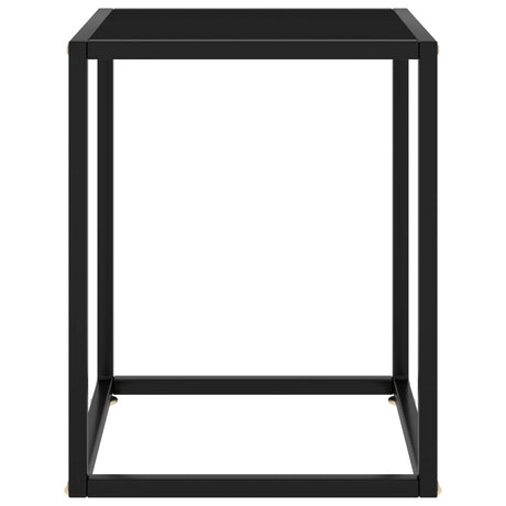 Tavolino da Salotto Nero con Vetro Nero 40x40x50 cm