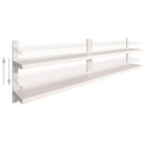 Mensole Galleggianti a 2 Livelli 2 pz in Acciaio Inox 300x30 cm