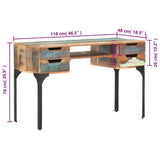 Scrivania 118x48x75 cm in Legno Massello di Recupero