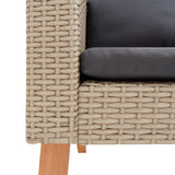 Divano da Giardino a 3 Posti con Cuscini in Polyrattan Beige