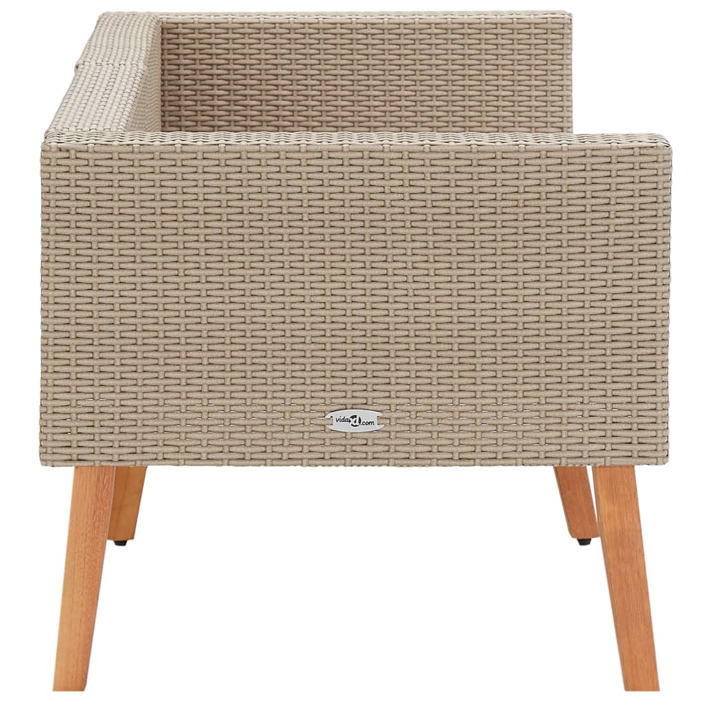 Divano da Giardino a 2 Posti con Cuscini in Polyrattan Beige