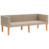 Divano da Giardino a 2 Posti con Cuscini in Polyrattan Beige