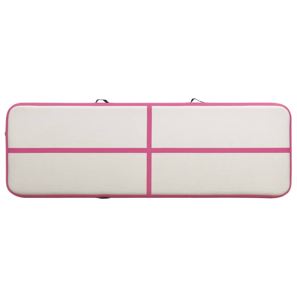 Tappetino Ginnastica Gonfiabile con Pompa 300x100x15cm PVC Rosa