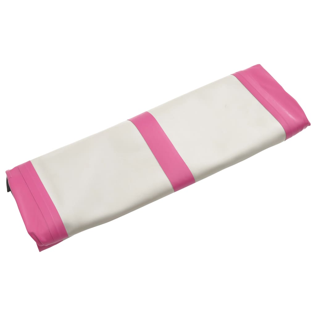 Tappetino Ginnastica Gonfiabile con Pompa 400x100x15cm PVC Rosa