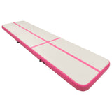 Tappetino Ginnastica Gonfiabile con Pompa 600x100x15cm PVC Rosa