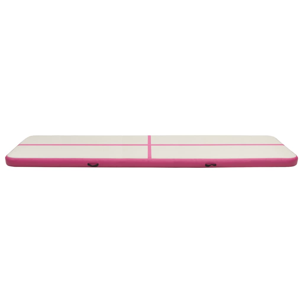 Tappetino Ginnastica Gonfiabile con Pompa 600x100x15cm PVC Rosa