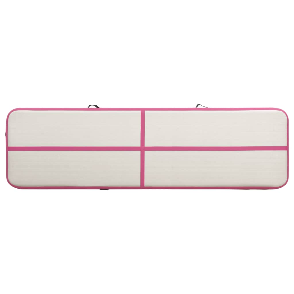 Tappetino Ginnastica Gonfiabile con Pompa 600x100x15cm PVC Rosa