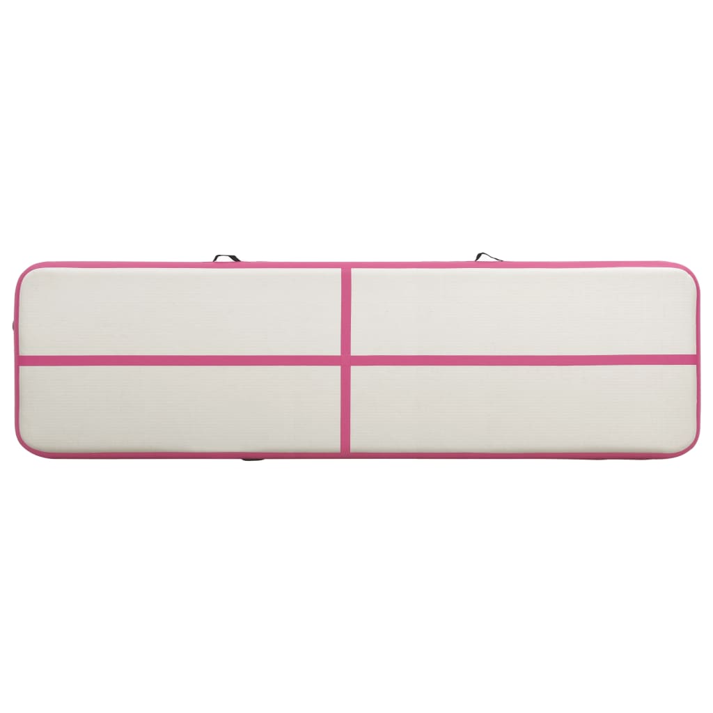 Tappetino Ginnastica Gonfiabile con Pompa 700x100x15cm PVC Rosa