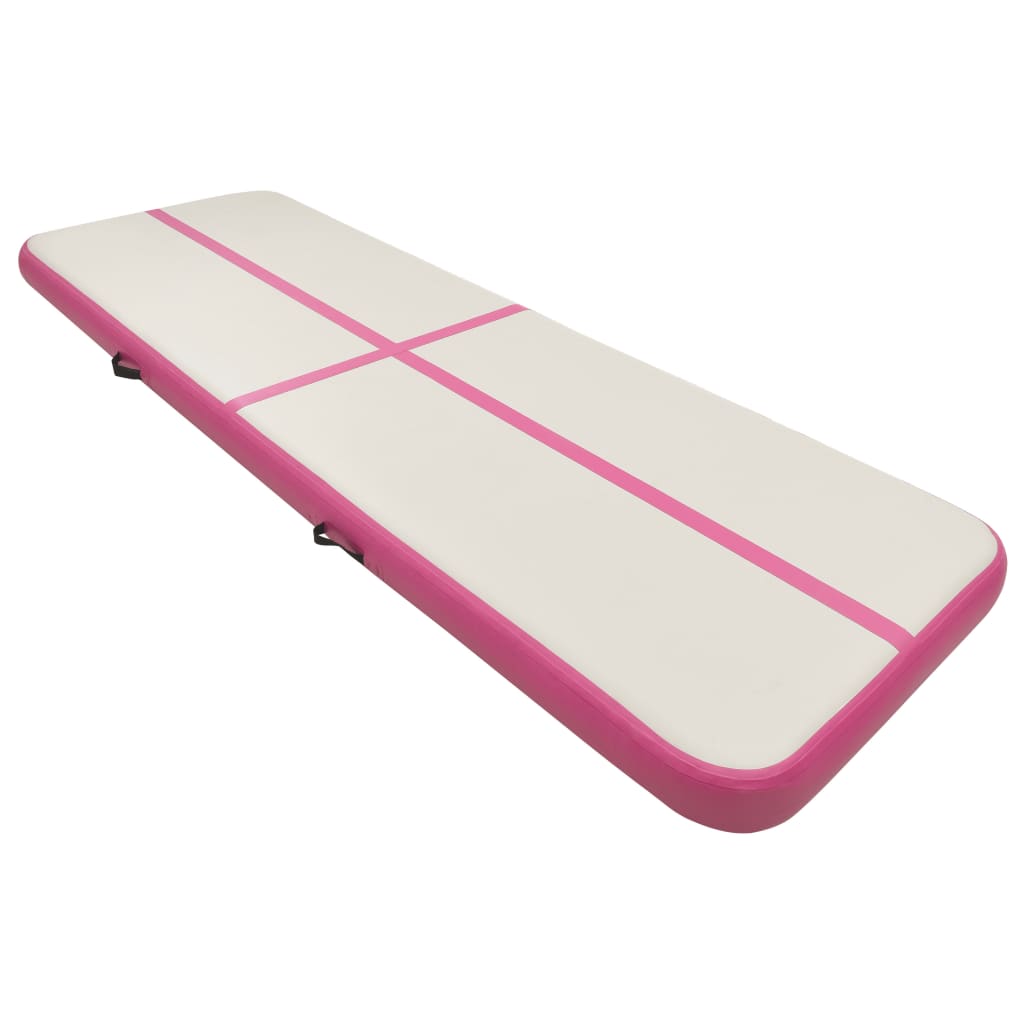 Tappetino Ginnastica Gonfiabile con Pompa 500x100x20cm PVC Rosa