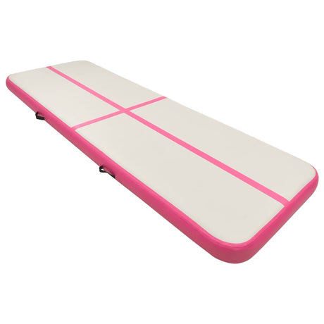 Tappetino Ginnastica Gonfiabile con Pompa 500x100x20cm PVC Rosa