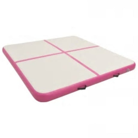 Tappetino Ginnastica Gonfiabile con Pompa 200x200x15cm PVC Rosa