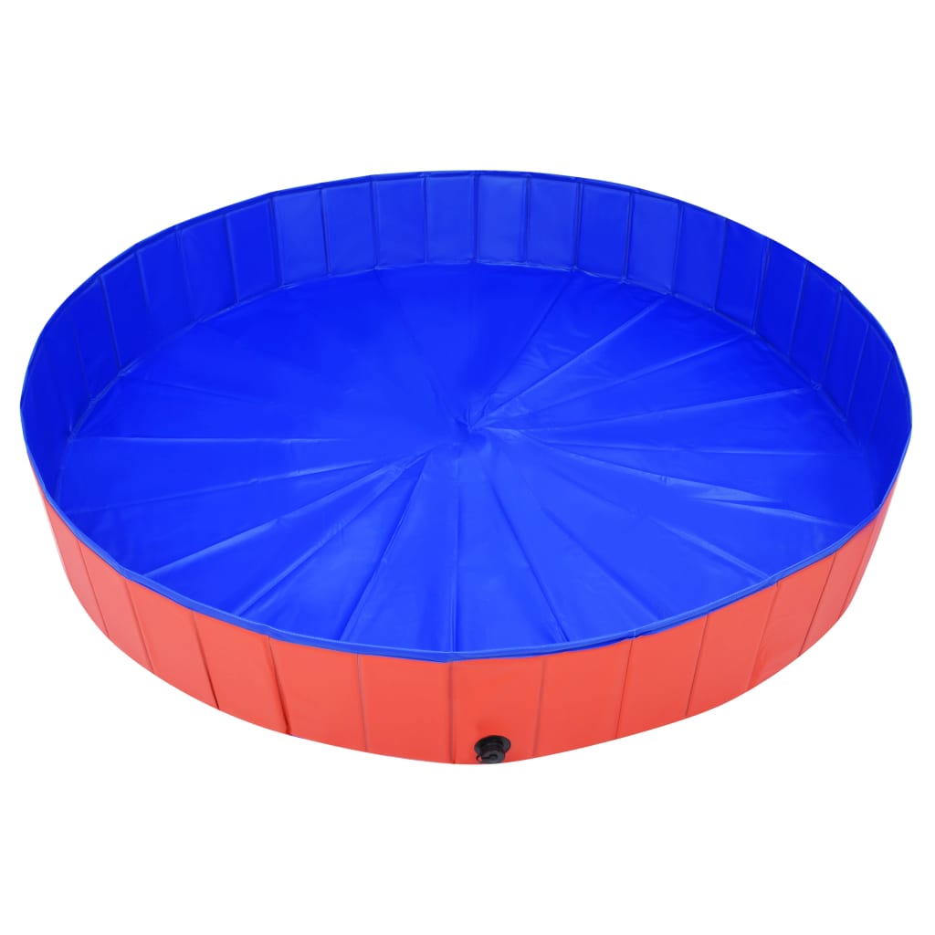 Piscina per Cani Pieghevole Rossa 200x30 cm in PVC