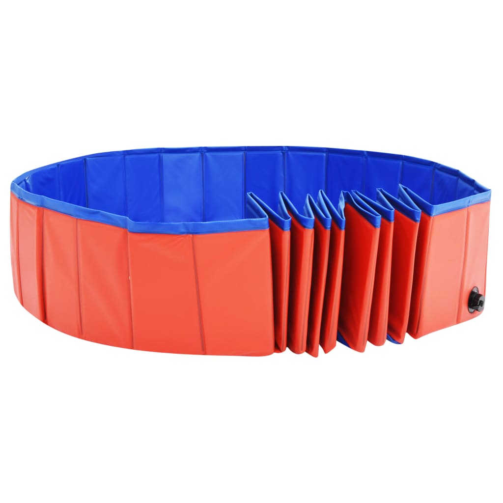 Red Folding Dog Pool 200x30 cm in PVC