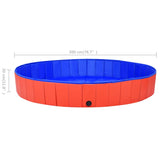 Red Folding Dog Pool 200x30 cm in PVC