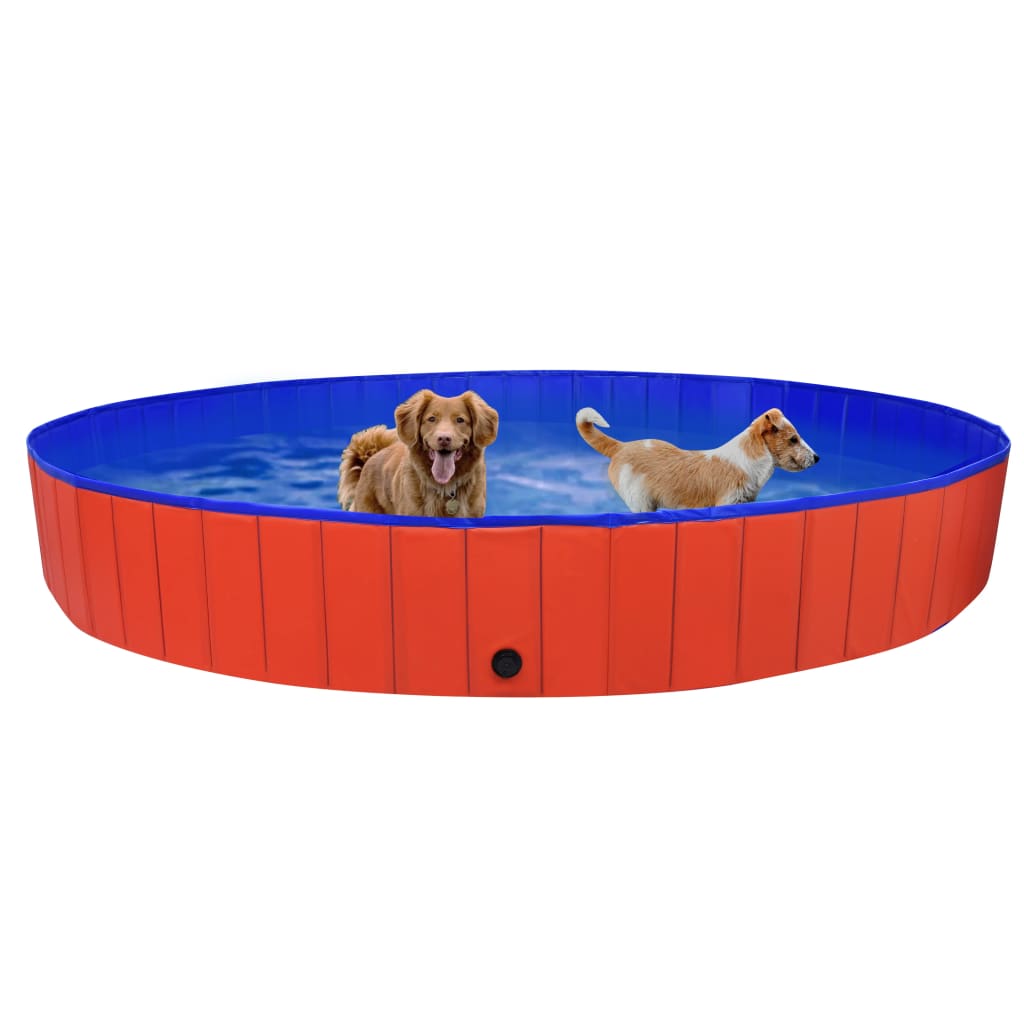 Roter faltbarer Hundepool 300x40 cm aus PVC