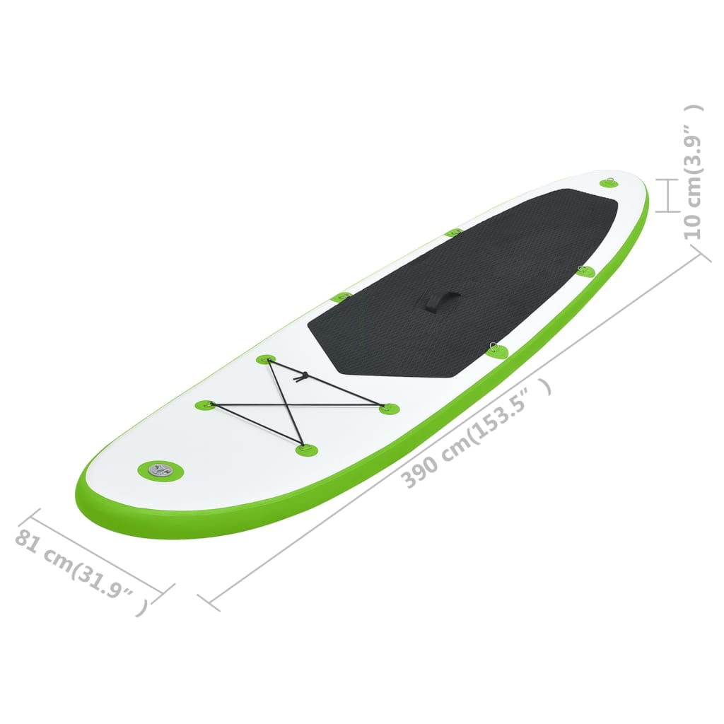 Set Tavola da SUP Gonfiabile Verde e Bianco