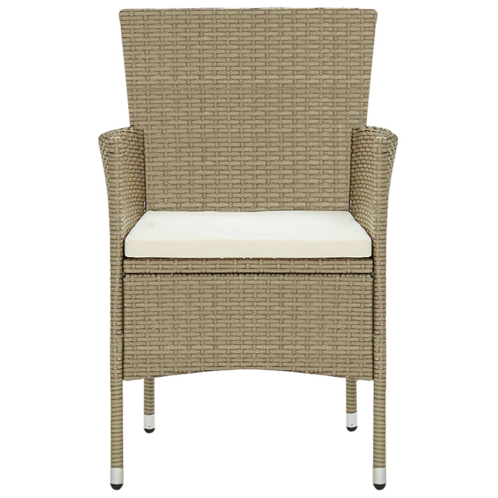 Sedie da Pranzo per Giardino 2 pz in Polyrattan Beige