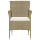 Sedie da Pranzo per Giardino 2 pz in Polyrattan Beige