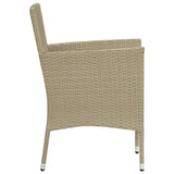 Sedie da Pranzo per Giardino 2 pz in Polyrattan Beige