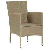 Sedie da Pranzo per Giardino 2 pz in Polyrattan Beige