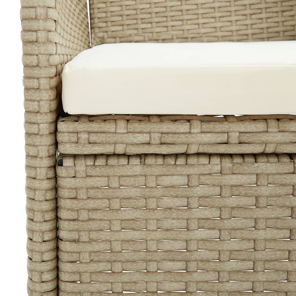 Sedie da Pranzo per Giardino 2 pz in Polyrattan Beige