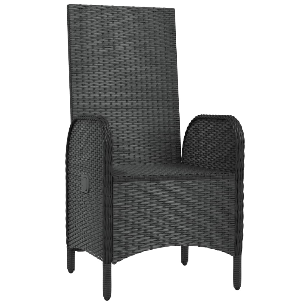 Sedie da Giardino 2 pz in Polyrattan Nero