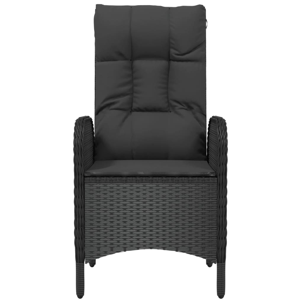 Sedie da Giardino 2 pz in Polyrattan Nero