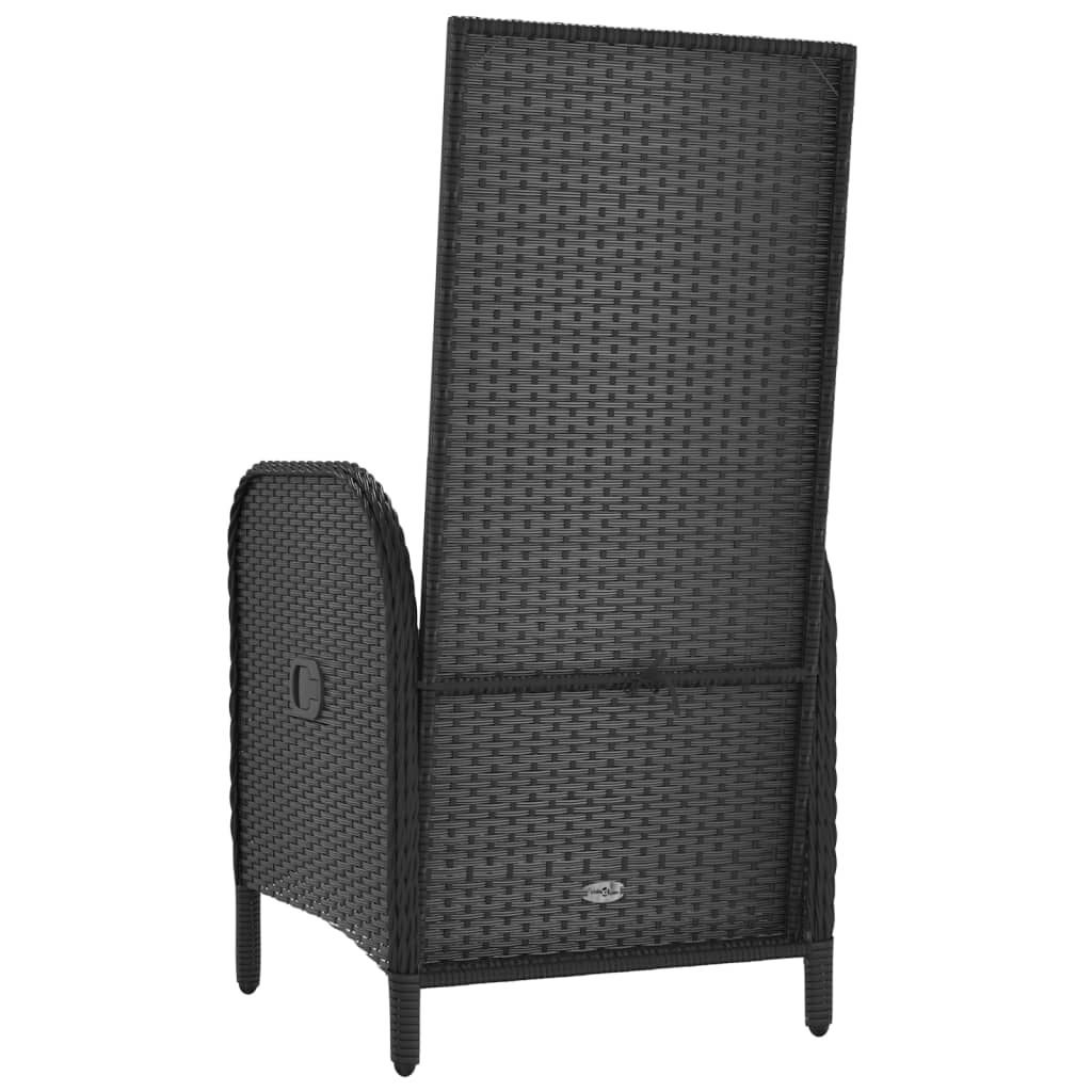 Sedie da Giardino 2 pz in Polyrattan Nero