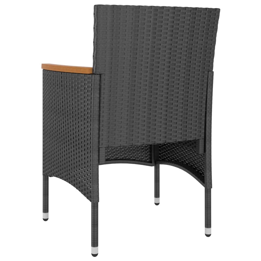 Set Sedie e Sgabelli da Giardino 4 pz in Polyrattan Nero