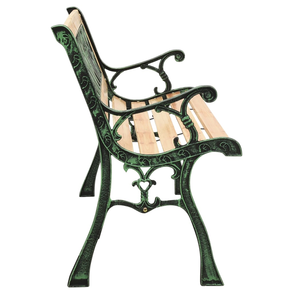 Panchina da Giardino 122 cm in Ghisa e Legno Massello di Abete