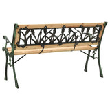 Panchina da Giardino 122 cm in Ghisa e Legno Massello di Abete