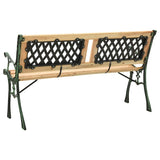 Panchina da Giardino 122 cm in Ghisa e Legno Massello di Abete