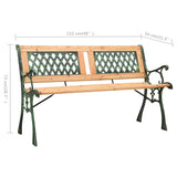 Panchina da Giardino 122 cm in Ghisa e Legno Massello di Abete