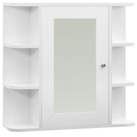 Armadietto a Specchio Bianco 66x17x63 cm in MDF