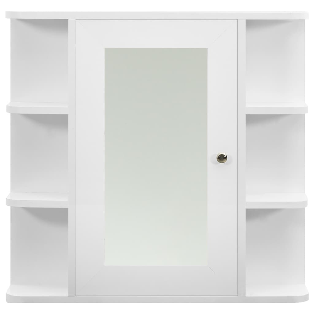 Armadietto a Specchio Bianco 66x17x63 cm in MDF