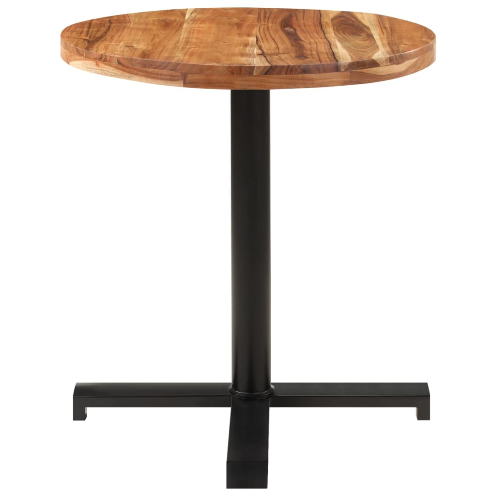 Tavolo da Bistrot Rotondo Ø70x75 cm Legno Massello di Acacia