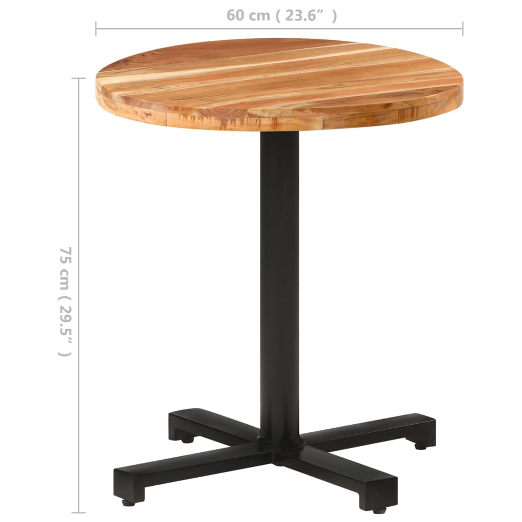 Tavolo da Bistrot Rotondo Ø70x75 cm Legno Massello di Acacia