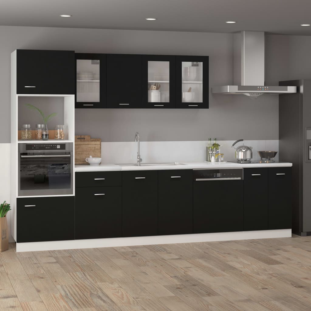 Armadio Inferiore Nero 60x46x81,5 cm in Legno Multistrato