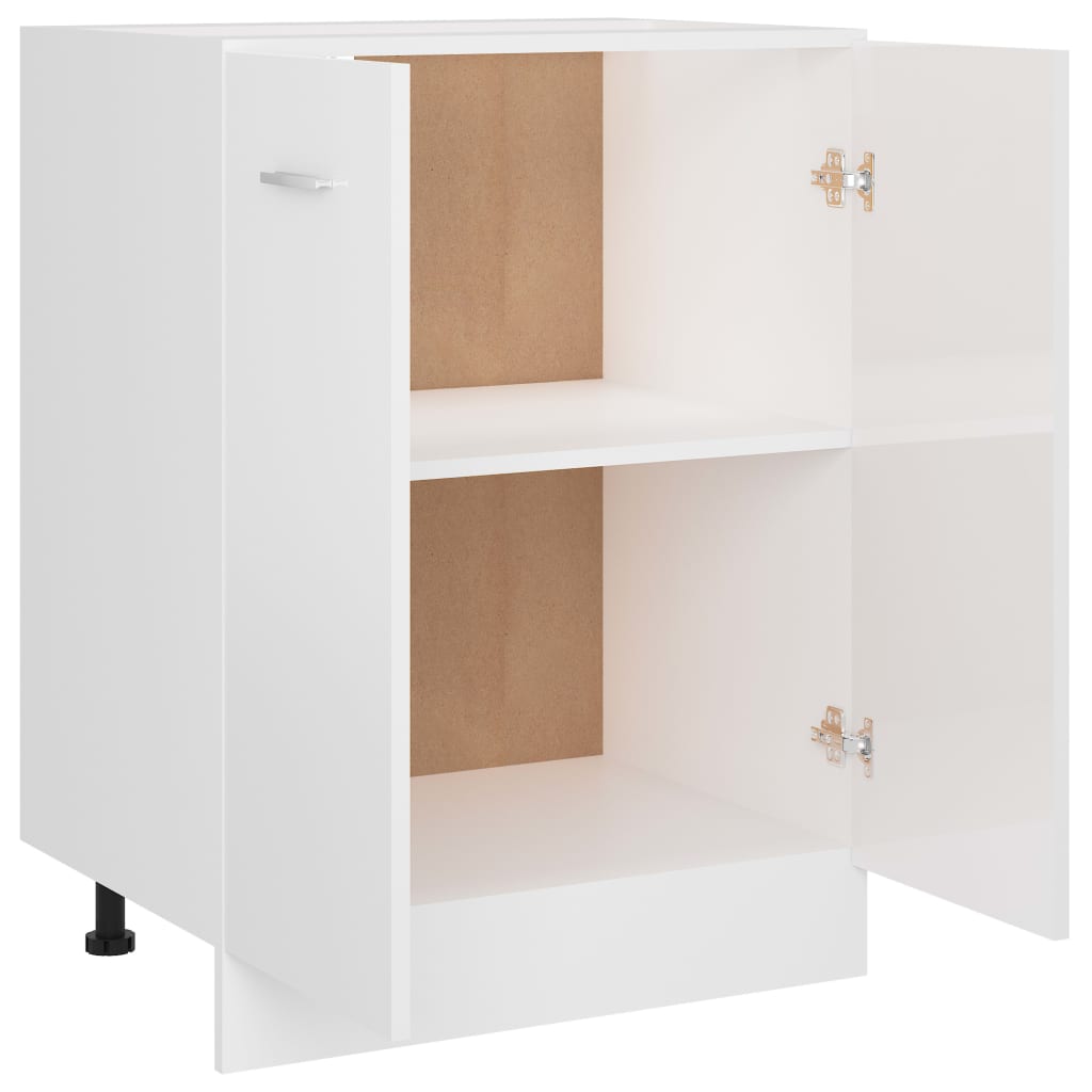 Armadio Inferiore Bianco Lucido 60x46x81,5 cm Legno Multistrato