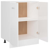 Armadio Inferiore Bianco Lucido 60x46x81,5 cm Legno Multistrato