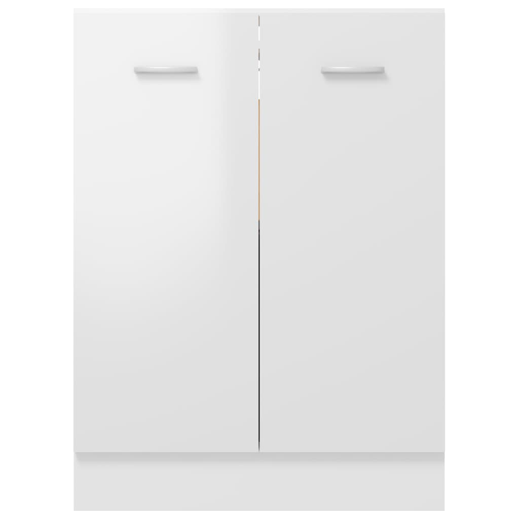 Armadio Inferiore Bianco Lucido 60x46x81,5 cm Legno Multistrato