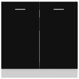 Mobile Sottolavello Nero 80x46x81,5 cm Legno Multistrato