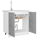 Armadio per Lavabo Grigio Cemento 80x46x81,5 cm in Multistrato