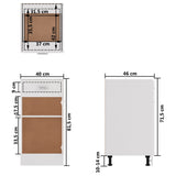 Armadio Inferiore Cassetto Bianco Lucido 40x46x81,5 Multistrato