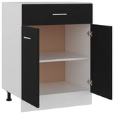 Armadio Inferiore con Cassetto Nero 60x46x81,5 cm Multistrato