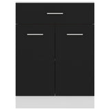 Armadio Inferiore con Cassetto Nero 60x46x81,5 cm Multistrato