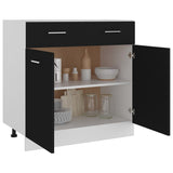 Mobile Inferiore Cassetto Nero 80x46x81,5 cm Legno Multistrato